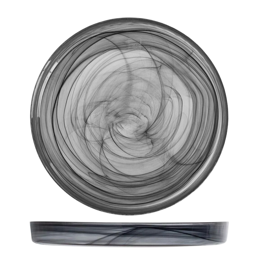 Alabasterplatte aus schwarzem Glas 21x2,5cm