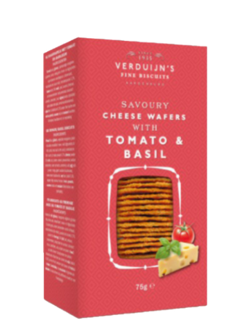 Käse Waffeln mit Tomaten und basilikum